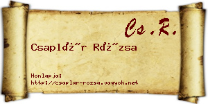 Csaplár Rózsa névjegykártya